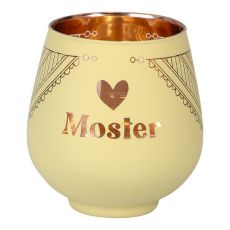 Lykta Moster Glas Mirror Candle med text Ljuslykta