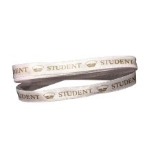 Band Studentband vitt/guld 3 meter