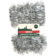 Glitter Girlang Silver Flamsäker 75 mmx3 meter