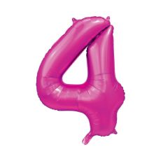 Ballong Siffra 4 Rosa 86 cm