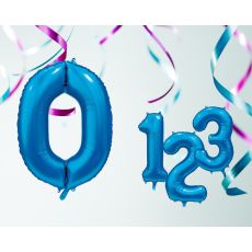 Ballong Siffra 0 Blå 86 cm