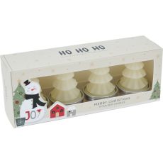 Ljus Värmeljus Gran Vit 4-pack