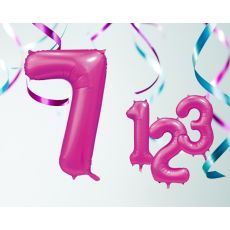 Ballong Siffra 7 Rosa 86 cm