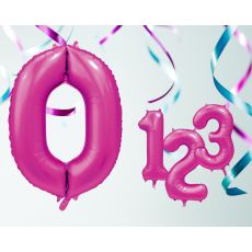 Ballong Siffra 0 Rosa 86 cm