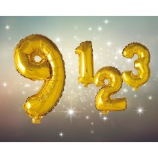 Ballong Siffra 9 Guld 86 cm