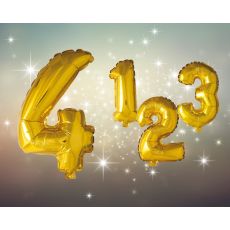 Ballong Siffra 4 Guld 86 cm