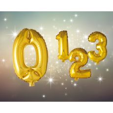 Ballong Siffra 0 Guld 86 cm