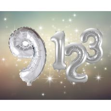 Ballong Siffra 9 Silver 86 cm