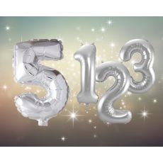 Ballong Siffra 5 Silver 86 cm