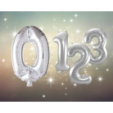 Ballong Siffra 0 Silver 86 cm