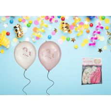 Ballong Unicorn Enhörning Rosa/Vita 8-pack Latex