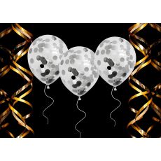Ballong Konfetti Prickar Silver 6-pack 30 cm Latex