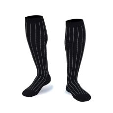 Stödstrumpor Black With White Stripes Nr 50