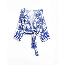 wrap topp l blå print