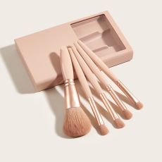 5 Mini Makeup Brushes + Mirror Set