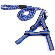 Flätat starkt nylonkoppel med reflex, tre olika storlekar, svart