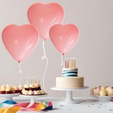 Ballong Hjärta Rosa 8-pack Latex