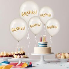 Ballong Grattis Vit Pearl 6-pack Latex