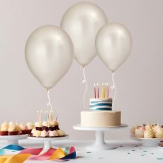 Ballong Vit Pearl Pärlemo 8-pack Latex