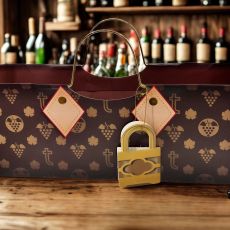 Presentpåse Vin Blommor 35x12x9 cm