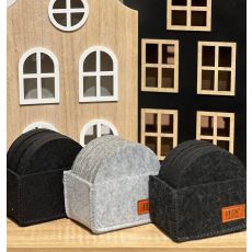 Glasunderlägg Filt 12-pack Svart