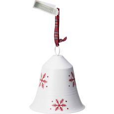 Klocka Jul Bjällra Vit Snöflingor 15 cm