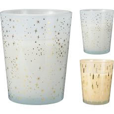 Ljus Glasburk Granar Beige 13x16 cm