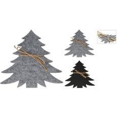 Bestickkuvert Julgran Svart Filt 4-pack