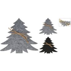 Bestickkuvert Julgran Svart Filt 4-pack