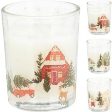 Ljus Glaskopp Jul Hus 6,5 cm