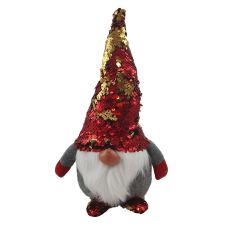 Tomte Textil Röd/Grå/Guld Skiftar färg 33 cm