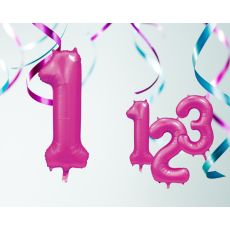 Ballong Siffra 1 Rosa 86 cm