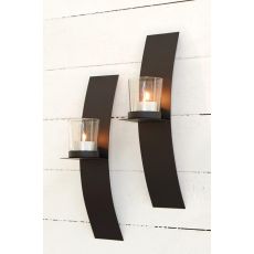 Lampett vägglykta båge smide 2-p lykta väggljuslykta väggljusstake