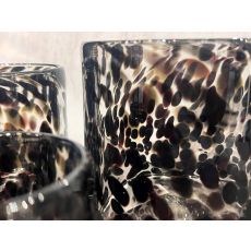 Ljushållare Grå/Svart Mönstrad Glas 8x8 cm