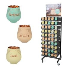 Lykta Jag Älskar Dig Glas Mirror Candle med text Ljuslykta