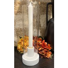 Ljushållare Ljusstake Glas Vit Svart Beige