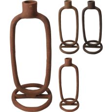 Ljusstake Metall Rödbrun 24 cm