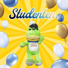 Student Zebra Vit/Svart med band 14 cm