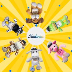 Student Zebra Vit/Svart med band 14 cm