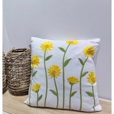 Kudde Blommor Vit/Rosa 45x45 cm