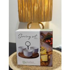 Skålset Servering Trä/Keramik Vit