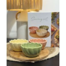 Skålset Servering Trä/Keramik