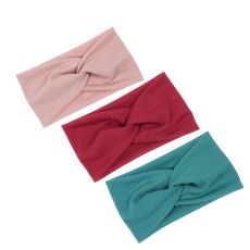 3 x Cross elastiskt hårband -  Rosa/Röd/Blå