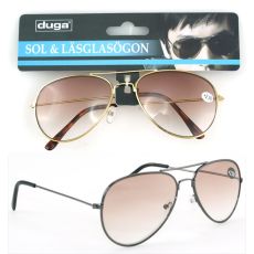 Sol/Läsglasögon Pilot +3.50 Duga Svart
