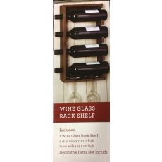 Vinställ Vägg Trä för 4 flaskor brunt