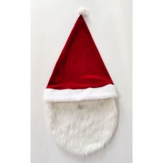 Tomteluva med skägg Röd/Vit 64x30 cm tomteskägg