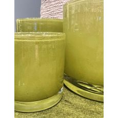 Ljushållare Grön Glas 12x12 cm