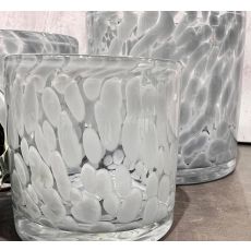 Ljushållare Grå Mönstrad Glas 12x12 cm