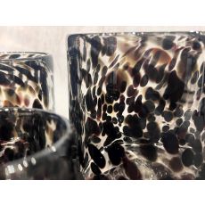 Ljushållare Grå/Svart Mönstrad Glas 12x12 cm