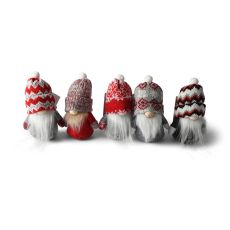Tomte Luva Svart/Grå zickzack 13 cm